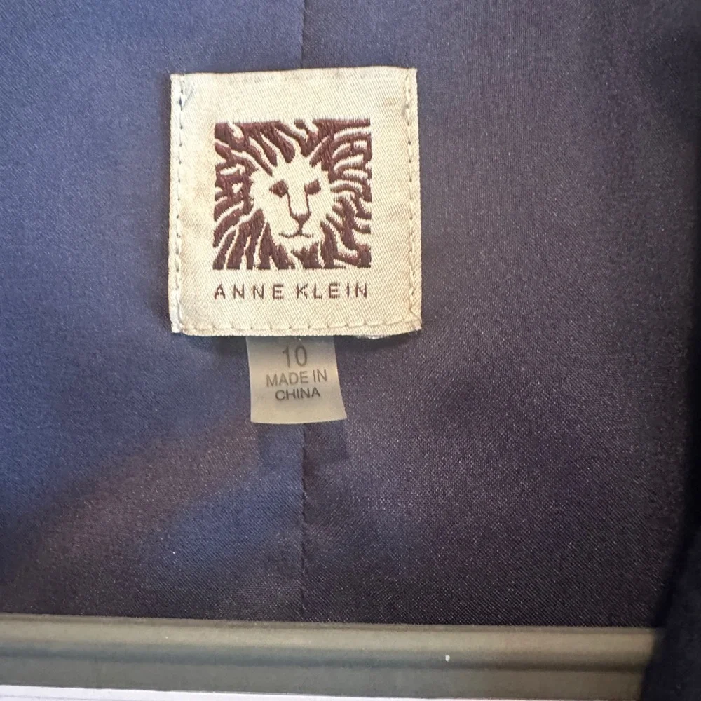 Anne Klein Navy and White Polka Dot Midi Dress - Picture 2 of 4